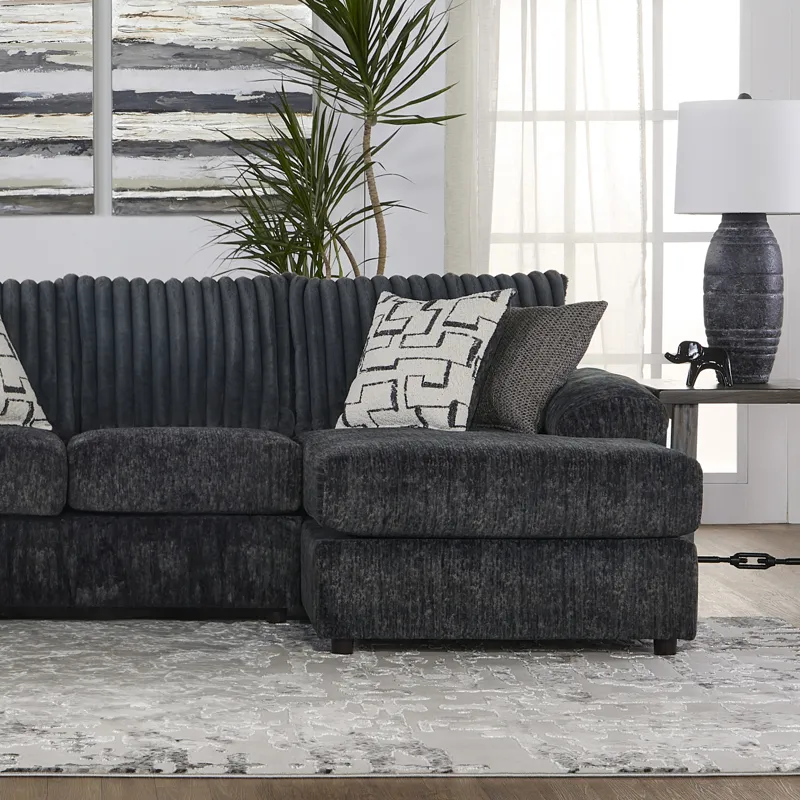 Remi RAF Chaise W/2 Accent Pillows-Charcoal Gray