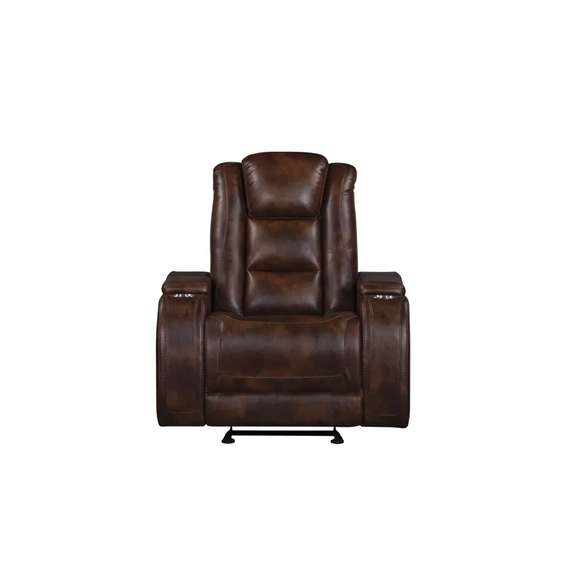 Chester Glider Recliner W/Power Headrest & Footrest-Brown