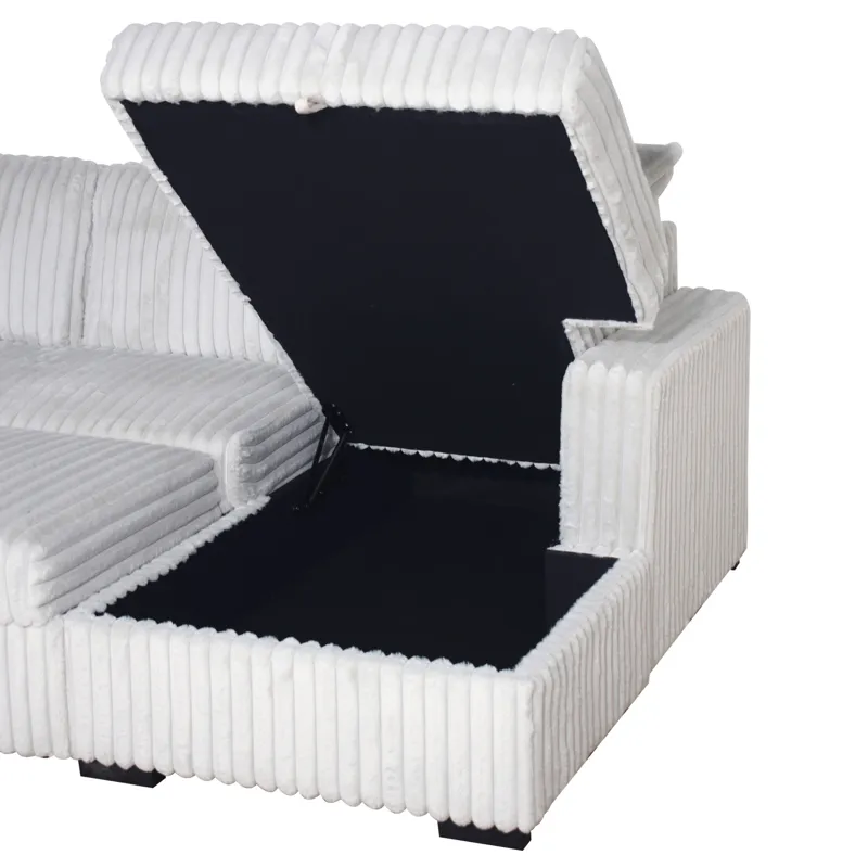 Bliss RAF Storage Chaise-Mist Gray