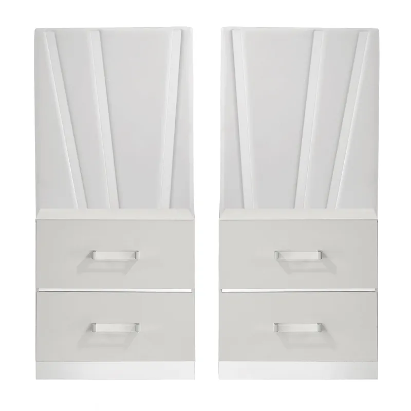 Europa Nightstand Panels, Set Of 2 White