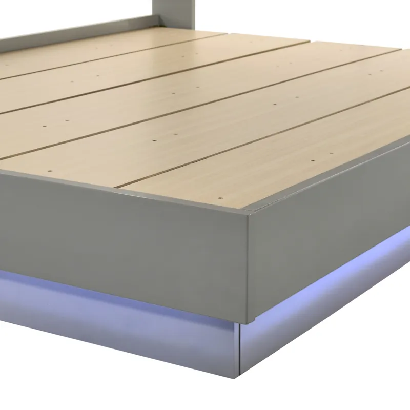 Paradox Platform Bed Rails & Slats-Gray - California King