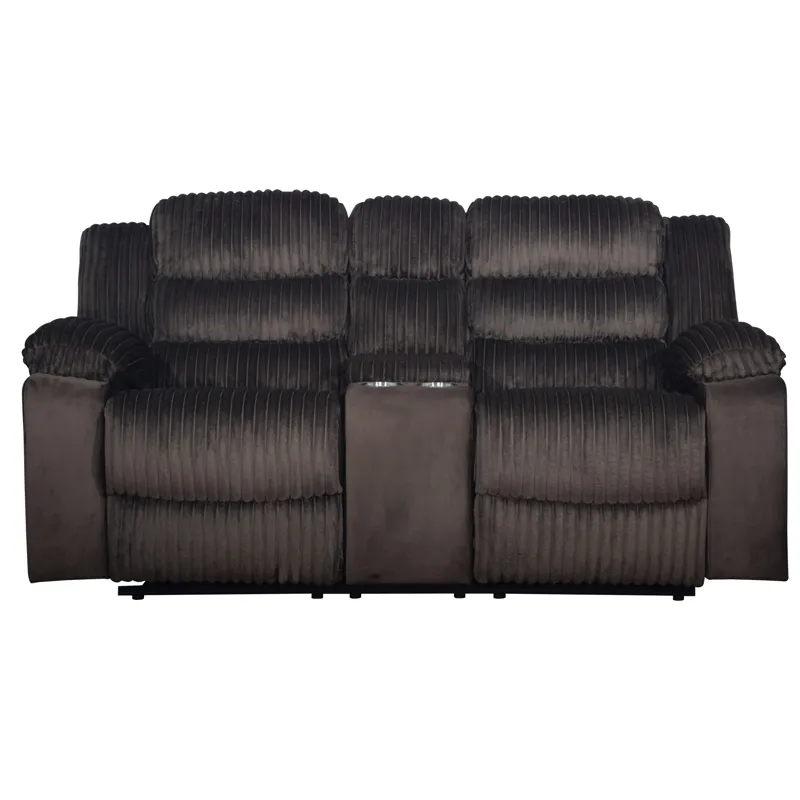 Willow Console Loveseat W Dual Recliners-Brown