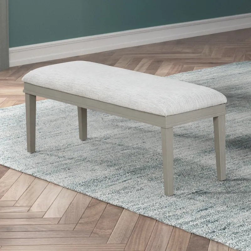 Essence Dining Bench W/Natural Cushion-Gray
