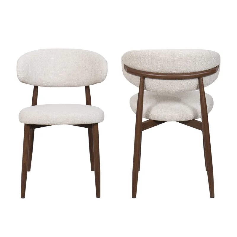 Royce Side Chair W Walnut Metal Frame-Beige(2 Per Carton)