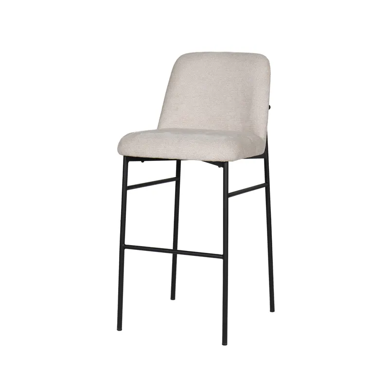 Erik Bar Chair W Black Metal Frame Beige(2 Per Carton)