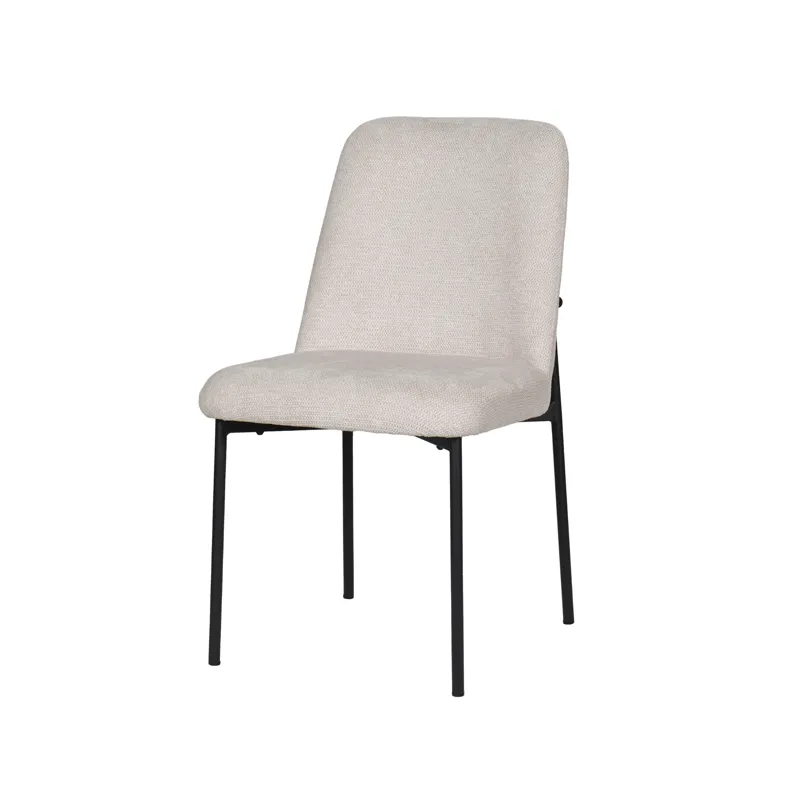 Erik Side Chair W Black Metal Frame-Beige(2 Per Carton)