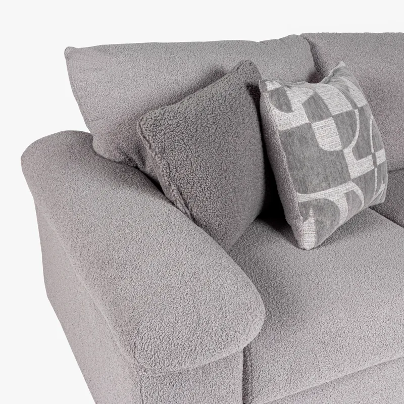 Remi LAF Loveseat W 2 Accent Pillows-Light Gray