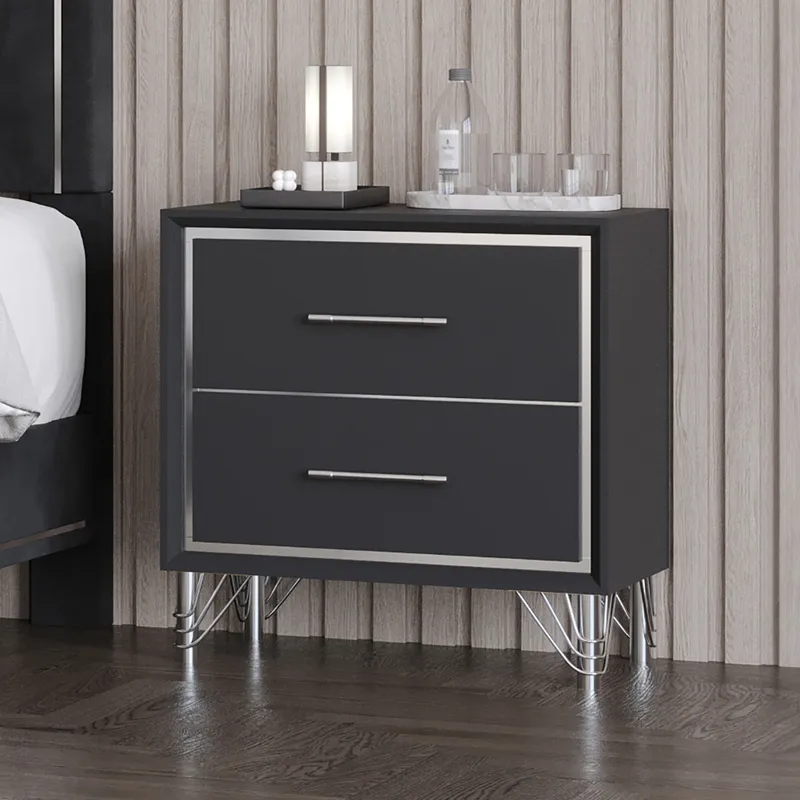 Ava 2 Drawer Nightstand-Ebony