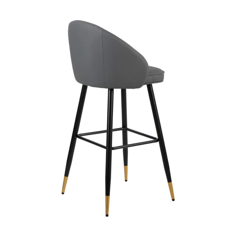 Oliver Gray Vegan Leather Bar Chair(2 Per Carton)