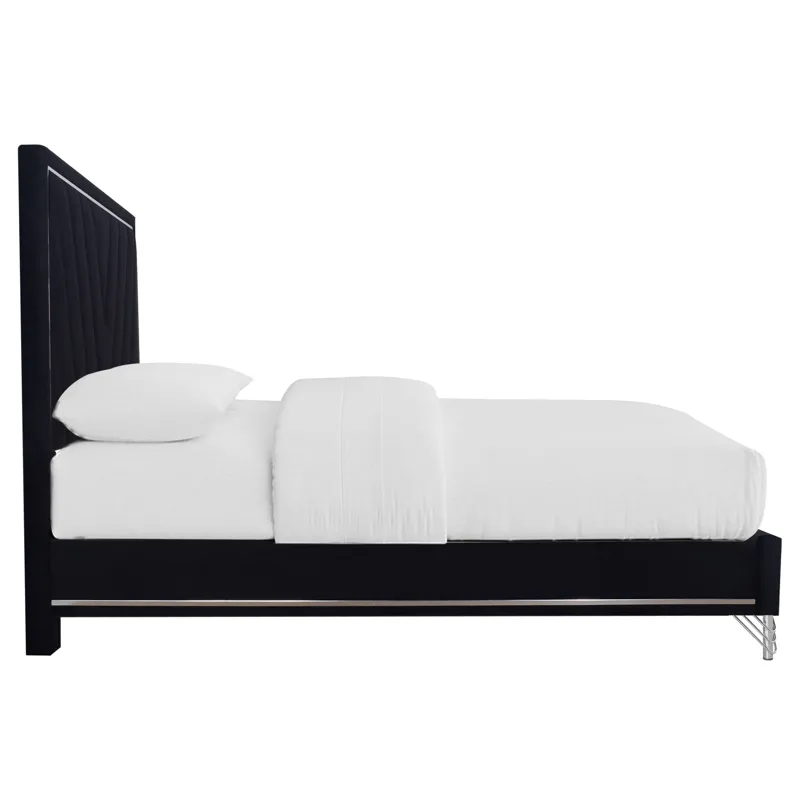 Ava Headboard, Footboard & Slat Kit-Ebony - California King