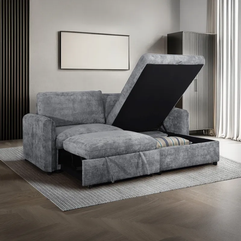 Finn Storage Chaise-Gray
