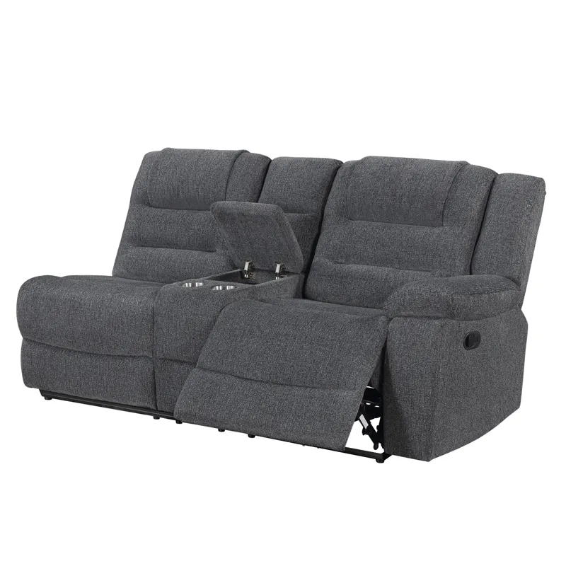 Redondo RAF Console Loveseat W/1 Recliner-Dk Gray