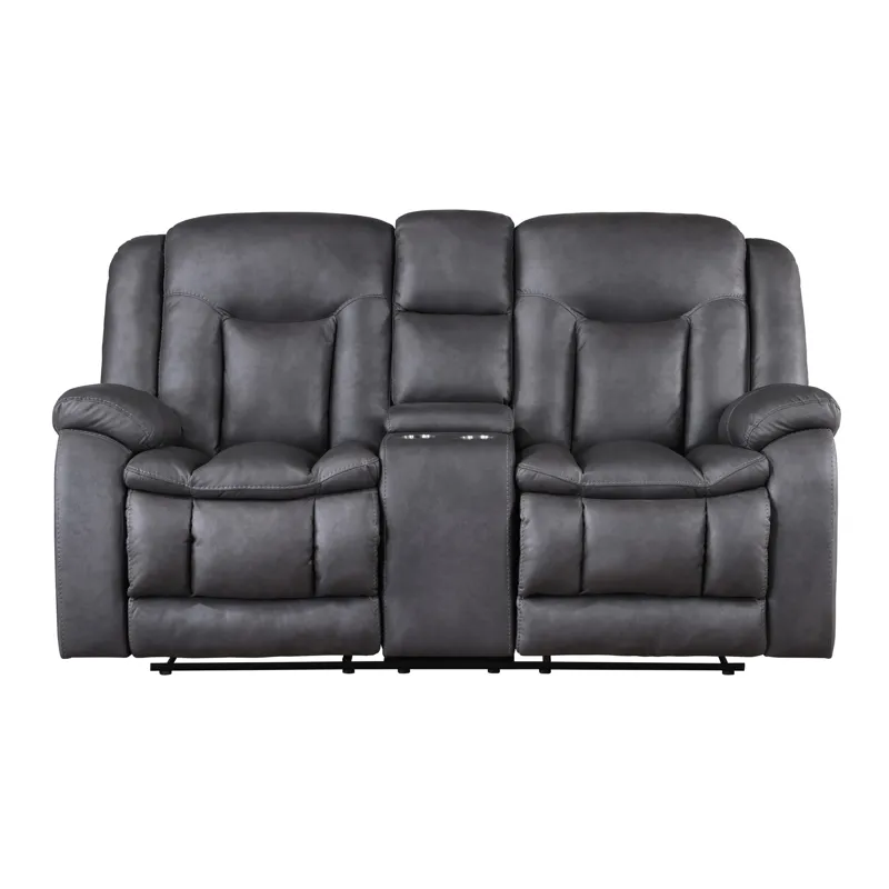 Morello Console Loveseat W/Power Footrest-Gray