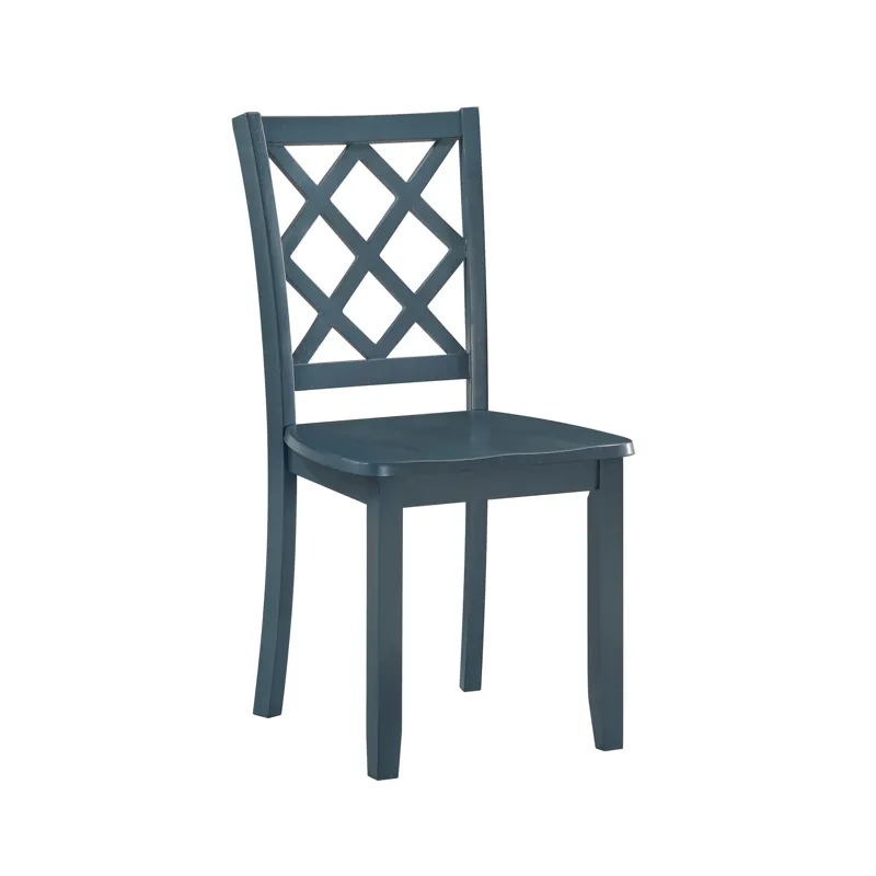Trellis 5 PC Round Dining Set, Table & 4 Chairs Blue