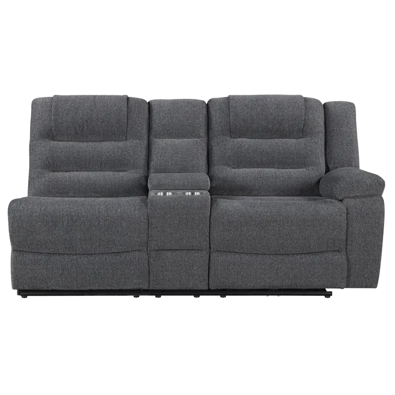 Redondo RAF Console Loveseat W/1 Recliner-Dk Gray