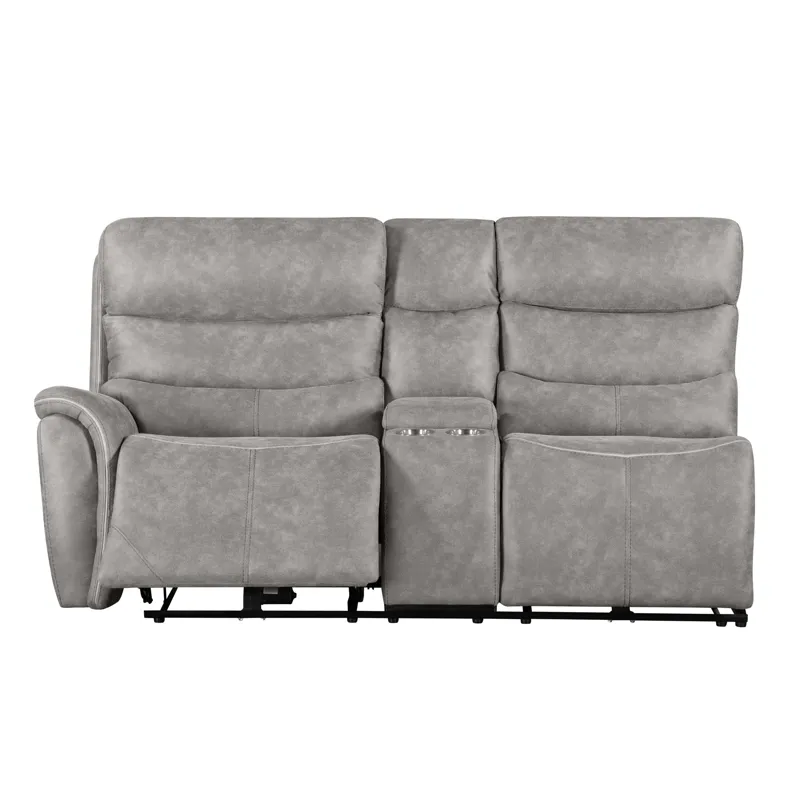 Kamari LAF Console Loveseat W/Dual Power Headrest & Footrest-Gray