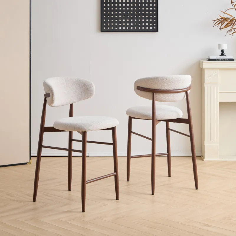 Royce Counter Chair W/Walnut Metal Frame-Beige(2 Per Carton)