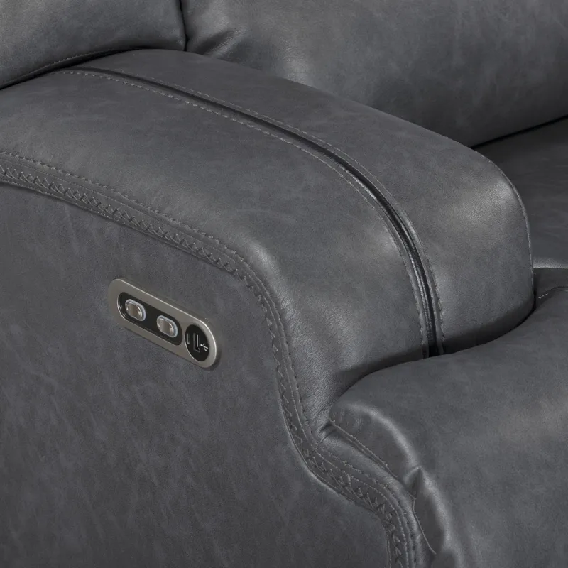 Titan Glider Recliner W/Power Headrest & Footrest-Gray
