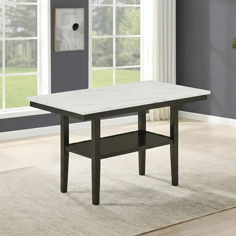 Carissa 60" Rectangle Counter Table W/Storage Shelf