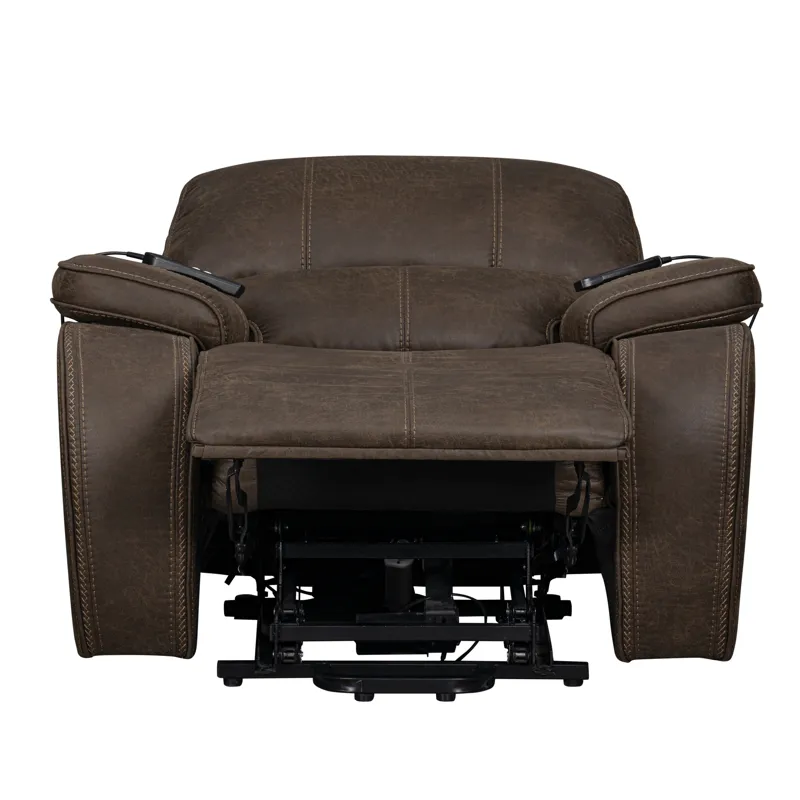 Brookings Power Lift Recliner W Heat & Massage-Brown