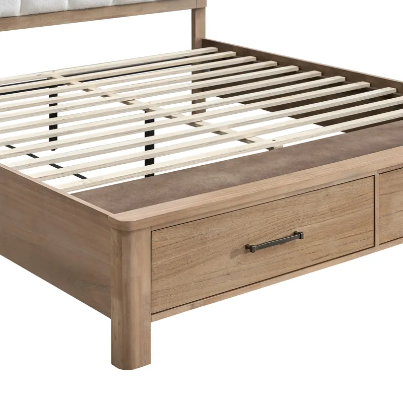 Anika Storage Footboard & Roll Out Slats-Natural - King