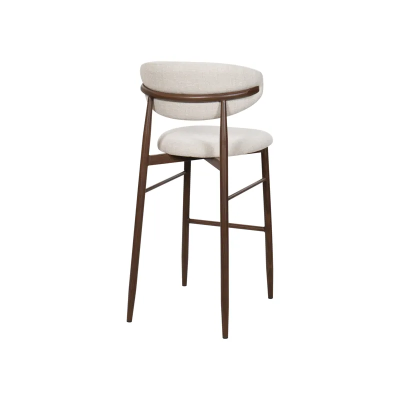 Royce Bar Chair W/Walnut Metal Frame Beige(2 Per Carton)