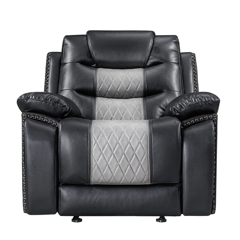 Nikko Glider Recliner W/Power Footrest-Black/Gray