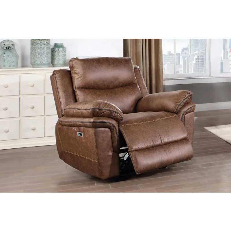 Ryland Glider Recliner W/Power Footrest Brown