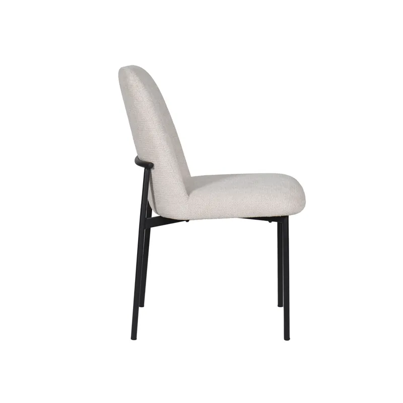 Erik Side Chair W Black Metal Frame-Beige(2 Per Carton)
