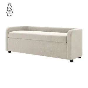 Wendy KD Linen Storage Bench, Meridien Cream