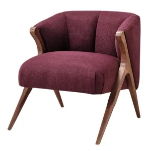 Florence Fabric Accent Chair Brown Legs - Havana Maroon
