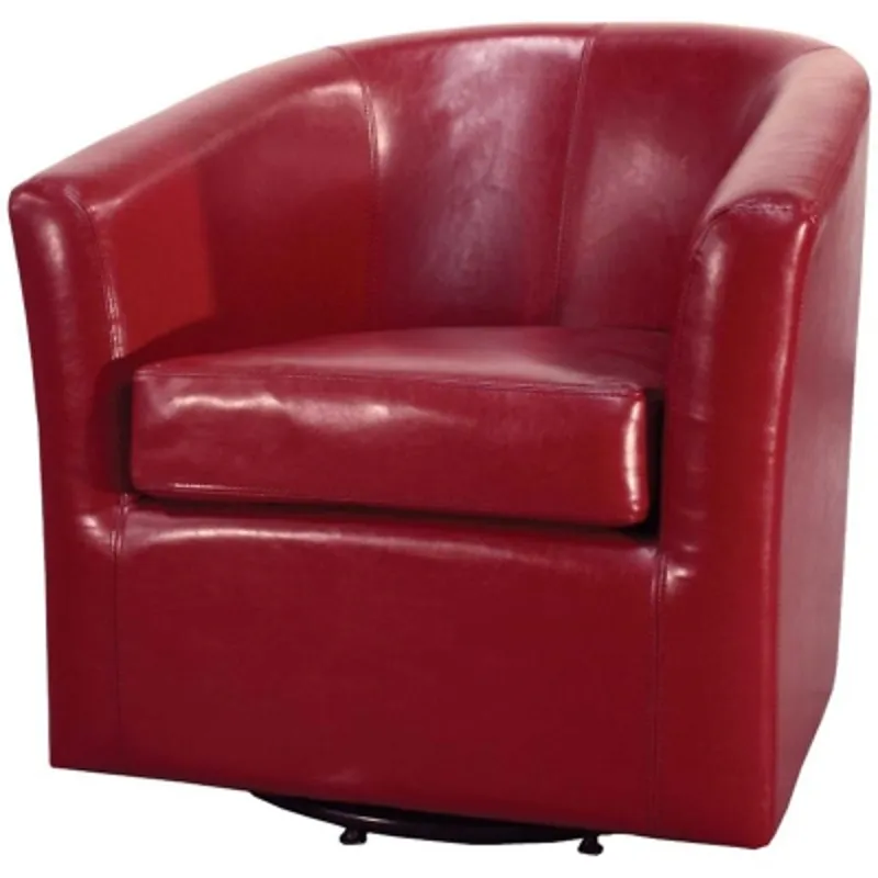 Hayden Swivel Bonded Leather Chair, Red
