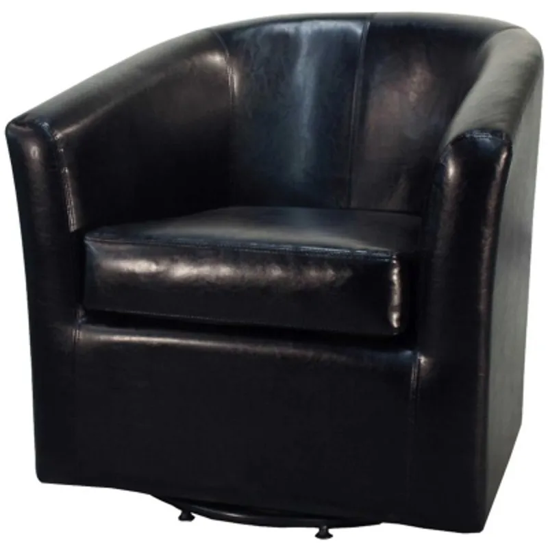 Hayden Swivel Bonded Leather Chair, Black