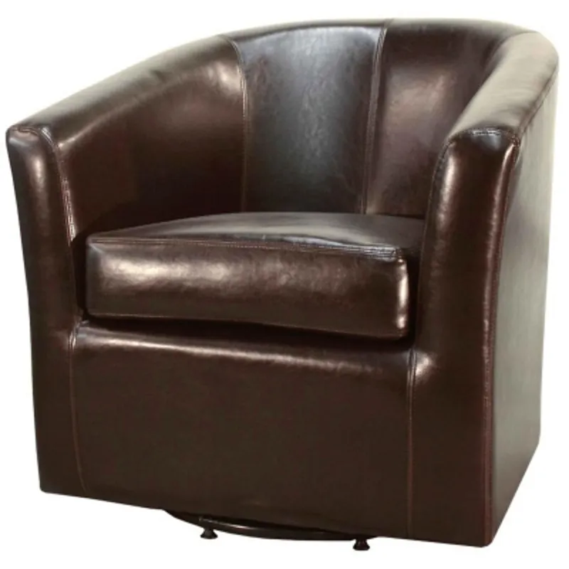 Hayden Swivel Bonded Leather Chair, Brown