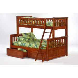 Ginger Twin / Full Bunk in Cherry w/  Storage Drawers