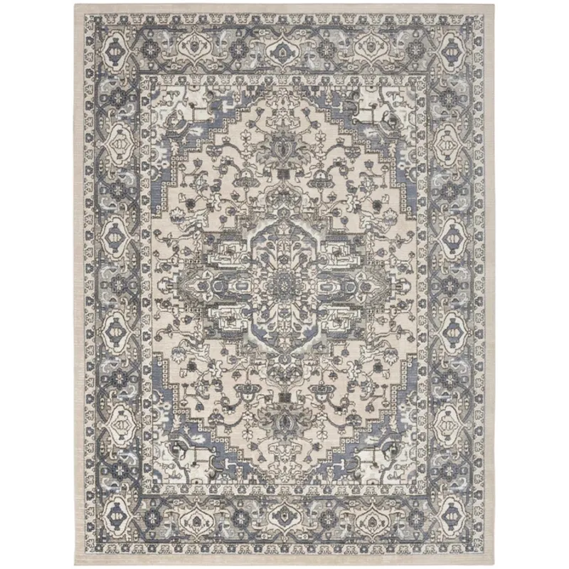 Quarry Ivory Blue Rug