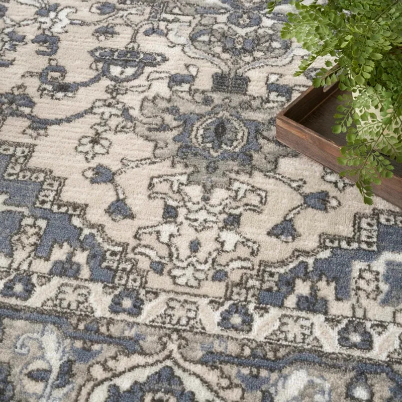 Quarry Ivory Blue Rug