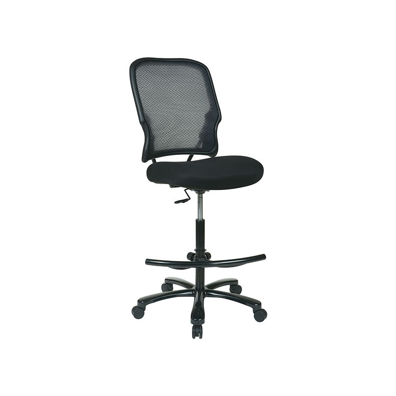 Big and Tall Double Dark AirGrid Back Drafting Chair with Black Mesh