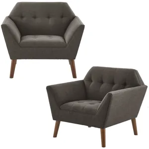 Newport Lounge Chair Set of 2 - Charcoal
