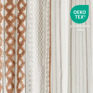 INK+IVY Imani Cotton Printed Shower Curtain with Chenille