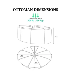 Ferris Oval Ottoman - Blue