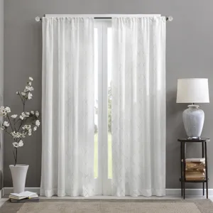 Madison Park Irina Diamond Sheer Window Curtain Panel
