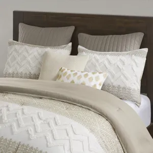 INK+IVY Mila 3 Piece Cotton Comforter Set with Chenille Tufting