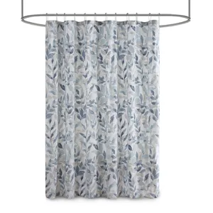 Madison Park Essentials Sofia Botanical Printed Shower Curtain - Blue