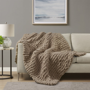 Madison Park Chenille Chunky Knit Throw