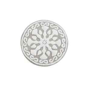 Casablanca Medallion Cotton Tufted Bath Rug - Taupe