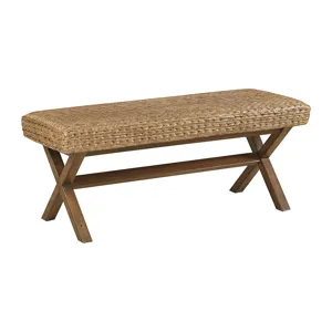 Seadrift Seadrift Hand-woven Water Hyacinth Accent Bench - Brown
