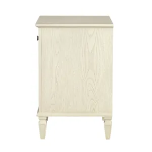 Victoria one-drawer wood nightstand with shelf - Antique Cream