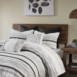 INK+IVY Nea Cotton Printed Comforter Set with Trims