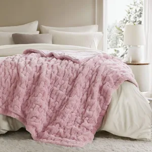 Madison Park Ruched Fur Throw